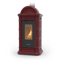 Poêle à bois Thermorossi Lienz Evo Wood Maiolica 10.1kW Bordeaux