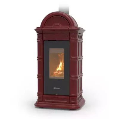 Po�le � bois Thermorossi Lienz Evo Wood Maiolica 10.1kW Bordeaux