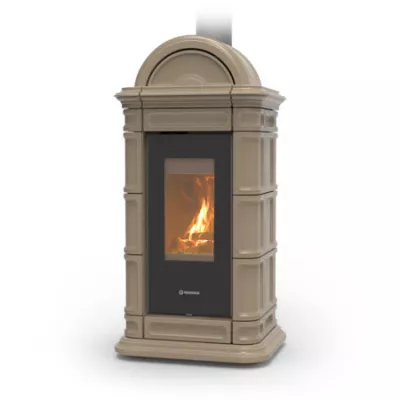 Po�le � bois Thermorossi Lienz Evo Wood Maiolica 10.1kW Taupe