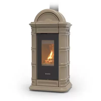 Po�le � bois Thermorossi Lienz Evo Wood Maiolica 10.1kW Taupe