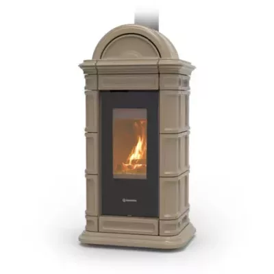 Po�le � bois Thermorossi Lienz Evo Wood Maiolica 10.1kW Taupe