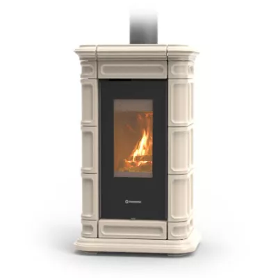 Po�le � bois Thermorossi Saint Moritz Evo Wood Maiolica 10.1kW Beige pointill�