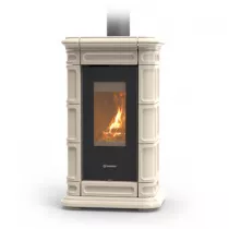 Poêle à bois Thermorossi Saint Moritz Evo Wood Maiolica 10.1kW Beige pointillé