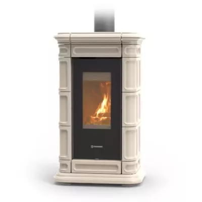 Po�le � bois Thermorossi Saint Moritz Evo Wood Maiolica 10.1kW Beige pointill�