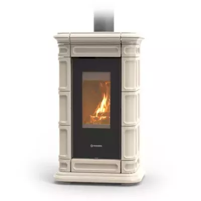 Po�le � bois Thermorossi Saint Moritz Evo Wood Maiolica 10.1kW Beige pointill�