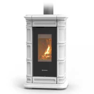 Po�le � bois Thermorossi Saint Moritz Evo Wood Maiolica 10.1kW Blanc