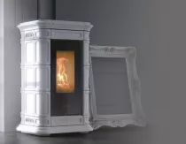 Poêle à bois Thermorossi Saint Moritz Evo Wood Maiolica 10.1kW Blanc