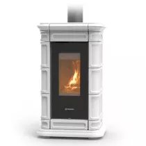 Po&ecirc;le &agrave; bois Thermorossi Saint Moritz Evo Wood Maiolica 10.1kW Blanc