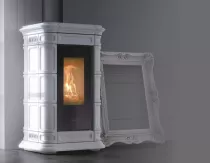 Po&ecirc;le &agrave; bois Thermorossi Saint Moritz Evo Wood Maiolica 10.1kW Blanc