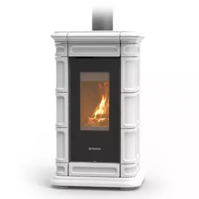 Po�le � bois Thermorossi Saint Moritz Evo Wood Maiolica 10.1kW Blanc