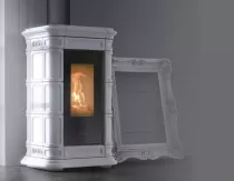 Po&ecirc;le &agrave; bois Thermorossi Saint Moritz Evo Wood Maiolica 10.1kW Blanc