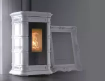 Po&ecirc;le &agrave; bois Thermorossi Saint Moritz Evo Wood Maiolica 10.1kW Blanc