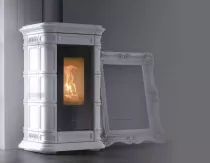 Po&ecirc;le &agrave; bois Thermorossi Saint Moritz Evo Wood Maiolica 10.1kW Blanc