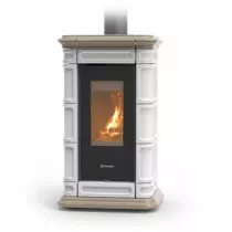 Po&ecirc;le &agrave; bois Thermorossi Saint Moritz Evo Wood Maiolica 10.1kW Blanc Taupe