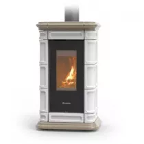 Po&ecirc;le &agrave; bois Thermorossi Saint Moritz Evo Wood Maiolica 10.1kW Blanc Taupe
