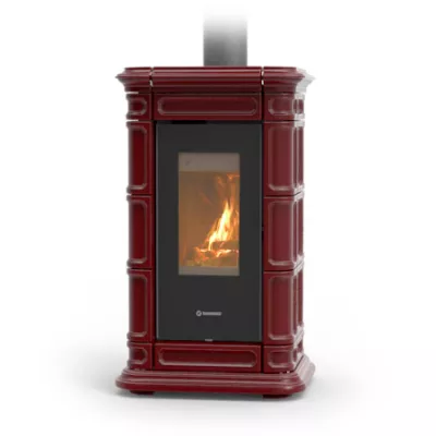 Po�le � bois Thermorossi Saint Moritz Evo Wood Maiolica 10.1kW Bordeaux
