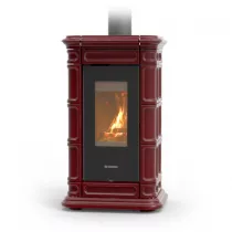 Poêle à bois Thermorossi Saint Moritz Evo Wood Maiolica 10.1kW Bordeaux