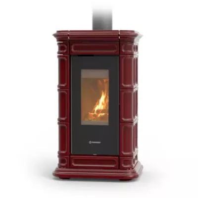 Po�le � bois Thermorossi Saint Moritz Evo Wood Maiolica 10.1kW Bordeaux