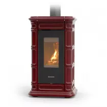 Po&ecirc;le &agrave; bois Thermorossi Saint Moritz Evo Wood Maiolica 10.1kW Bordeaux