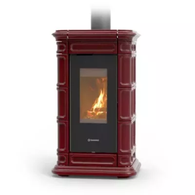 Po�le � bois Thermorossi Saint Moritz Evo Wood Maiolica 10.1kW Bordeaux