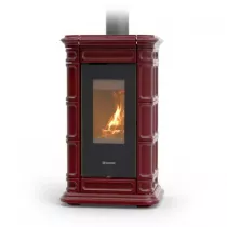 Po&ecirc;le &agrave; bois Thermorossi Saint Moritz Evo Wood Maiolica 10.1kW Bordeaux
