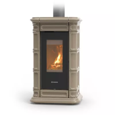 Po�le � bois Thermorossi Saint Moritz Evo Wood Maiolica 10.1kW Taupe