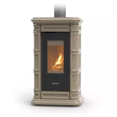 Po�le � bois Thermorossi Saint Moritz Evo Wood Maiolica 10.1kW Taupe