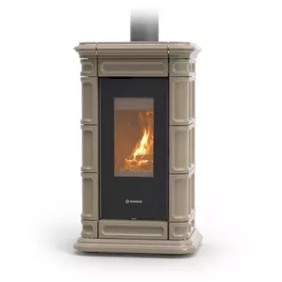 Po�le � bois Thermorossi Saint Moritz Evo Wood Maiolica 10.1kW Taupe