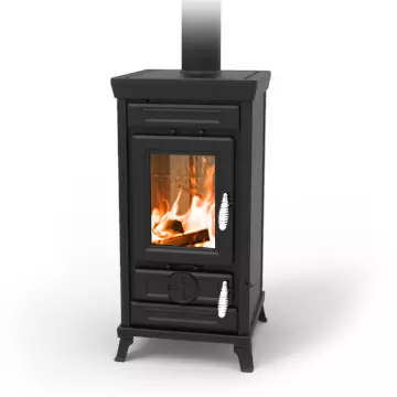 Po�le � bois Thermorossi Sofia Evo Easy 8.3kW Noir mat