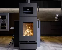 Poêle à bois Thermorossi Zen O 7.7kW Noir mat avec four