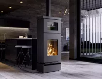 Po&ecirc;le &agrave; bois Thermorossi Zen O 7.7kW Noir mat avec four