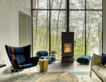 Poêle à bois Thermorossi Zen T 7.7kW Noir mat