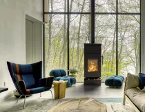 Po&ecirc;le &agrave; bois Thermorossi Zen T 7.7kW Noir mat