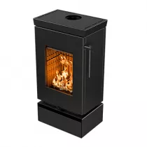 Poêle à bois Thermorossi Zen W 7.7kW Noir mat