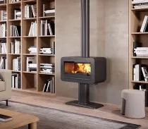 Po&ecirc;le &agrave; bois Wilson sur pied 9kW Noir - INVICTA R&eacute;f. P648244