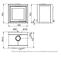 Poêle à bois XP54 BOX MODUL\'air CUBE 8kW Graphite noir - LORFLAM 