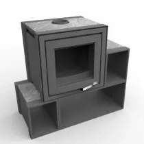 Poêle à bois XP54 BOX MODUL\'air CUBE 8kW Graphite noir - LORFLAM 