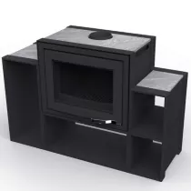 Poêle à bois XP68 BOX MODUL\'air CUBE 11kW Graphite noir - LORFLAM 