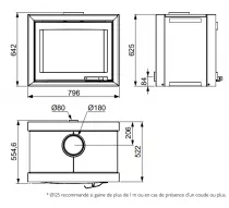 Poêle à bois XP68 BOX MODUL\'air CUBE 11kW Graphite noir - LORFLAM 