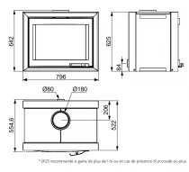 Poêle à bois XP68 BOX MODUL\'air CUBE 11kW Graphite noir - LORFLAM 
