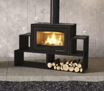 Poêle à bois XP68 BOX MODUL\'air CUBE 11kW Graphite noir - LORFLAM 