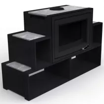 Poêle à bois XP78 BOX MODUL\'air CUBE 13.5kW Graphite noir - LORFLAM 