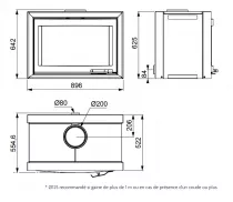 Poêle à bois XP78 BOX MODUL\'air CUBE 13.5kW Graphite noir - LORFLAM 