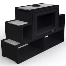 Poêle à bois XP78 BOX MODUL\'air CUBE 13.5kW Graphite noir - LORFLAM 