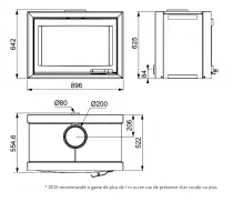 Poêle à bois XP78 BOX MODUL\'air CUBE 13.5kW Graphite noir - LORFLAM 