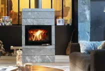 Poêle à bois XS54 BOX Ollaire 11kW Graphite Noir  (porte fonte peinte) - LORFLAM 