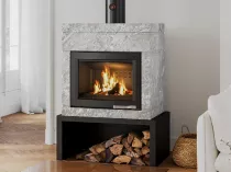 Poêle à bois XS54 BOX Ollaire 11kW Graphite Noir  (porte fonte peinte) - LORFLAM 