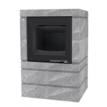 Poêle à bois XS54 BOX Ollaire 8kW Graphite Noir  (porte fonte peinte) - LORFLAM 