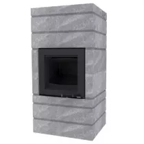 Poêle à bois XS54 BOX Ollaire 8kW Graphite Noir  (porte fonte peinte) - LORFLAM 