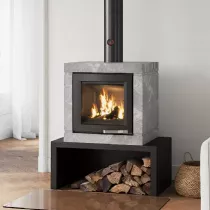 Poêle à bois XS54 BOX Ollaire 8kW Graphite Noir  (porte fonte peinte) - LORFLAM 